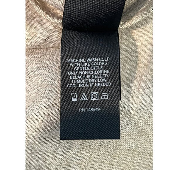 NWT Kenneth Cole men's  button down linen blend short sleeve shirt oatmeal small - Picture 8 of 11